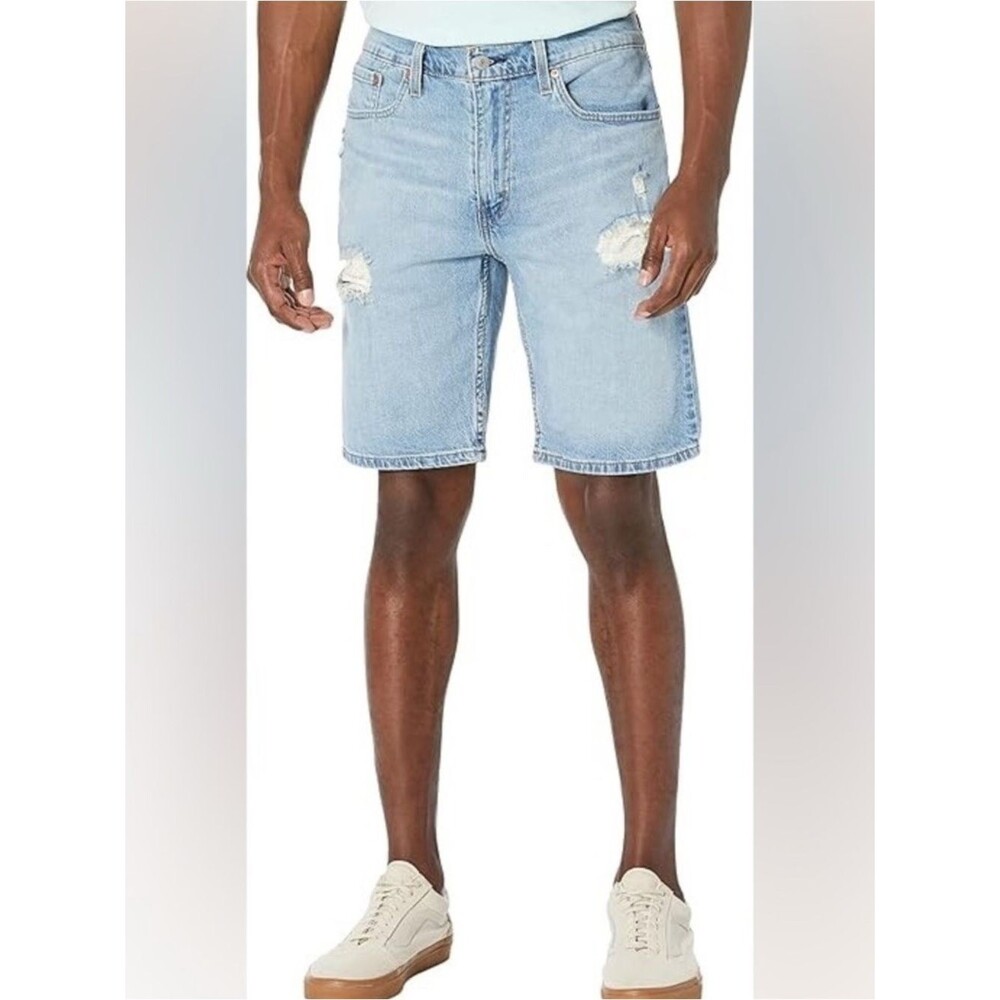 Men’s Levi's big and tall Light Blue Distressed Denim Shorts size 50W
